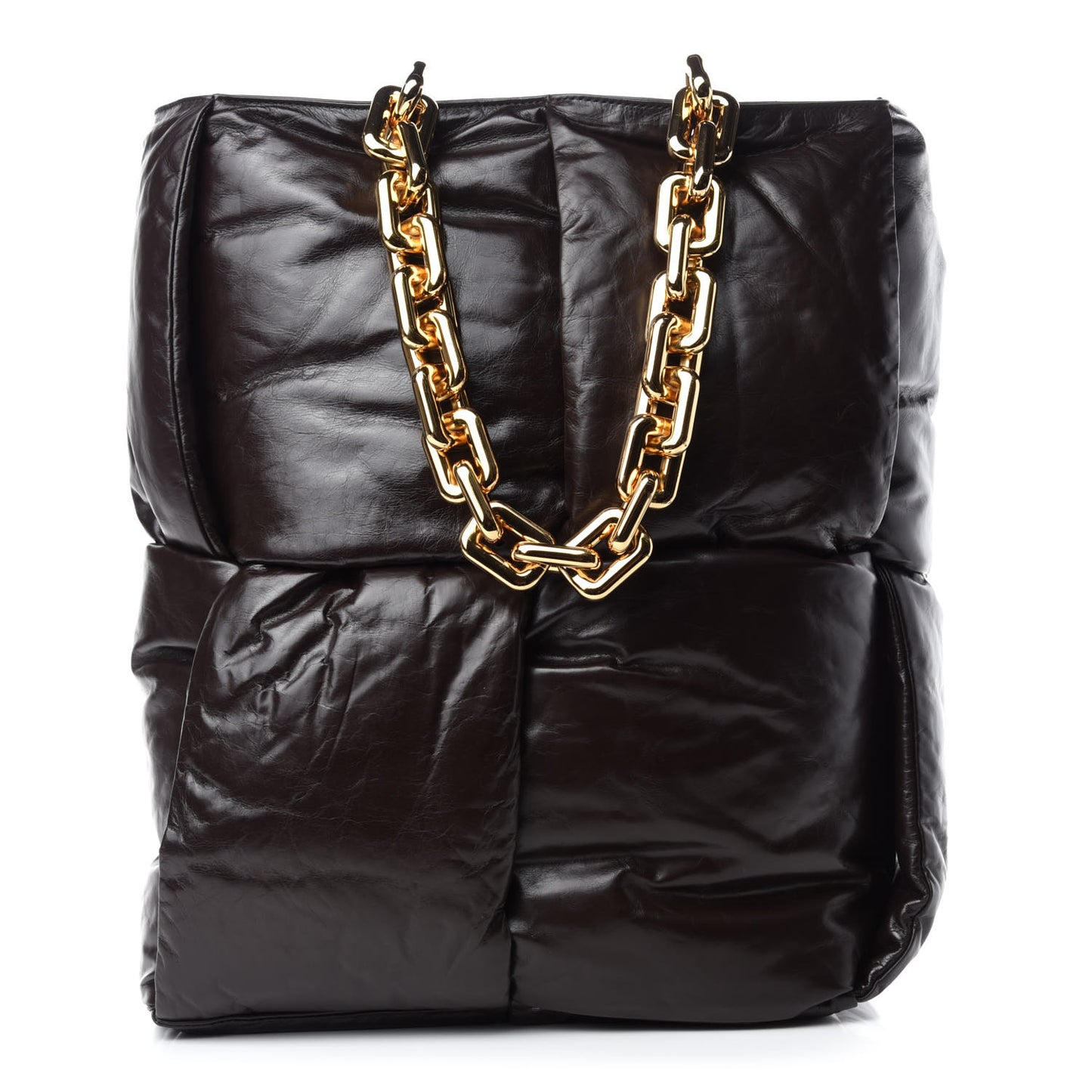 Calfskin Maxi Intrecciato Puffy Chain Tote Bag Fondente