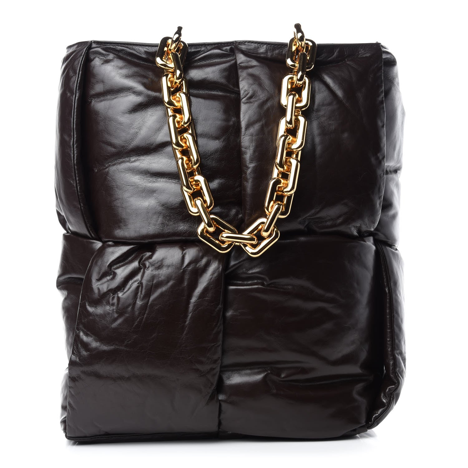 Bottega Veneta Calfskin Maxi Intrecciato Puffy Chain Tote Bag Fondente 1 of 9