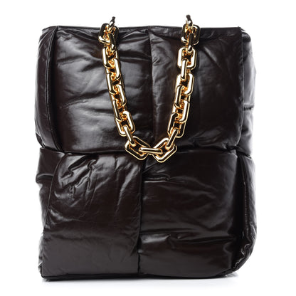 Bottega Veneta Calfskin Maxi Intrecciato Puffy Chain Tote Bag Fondente 1 of 9