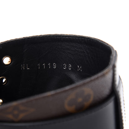 Louis Vuitton Monogram Calfskin Wonderland Flat Ranger Boots 38 Black 9 of 10