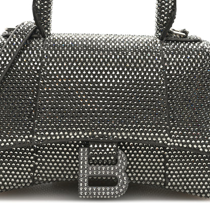 Balenciaga Strass Suede Hourglass Top Handle Bag XS Smoke Grey Crystal 7 of 9