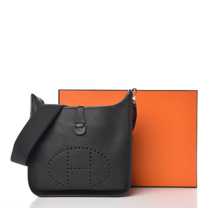 Hermes Taurillon Clemence Evelyne III PM Plomb 10 of 10