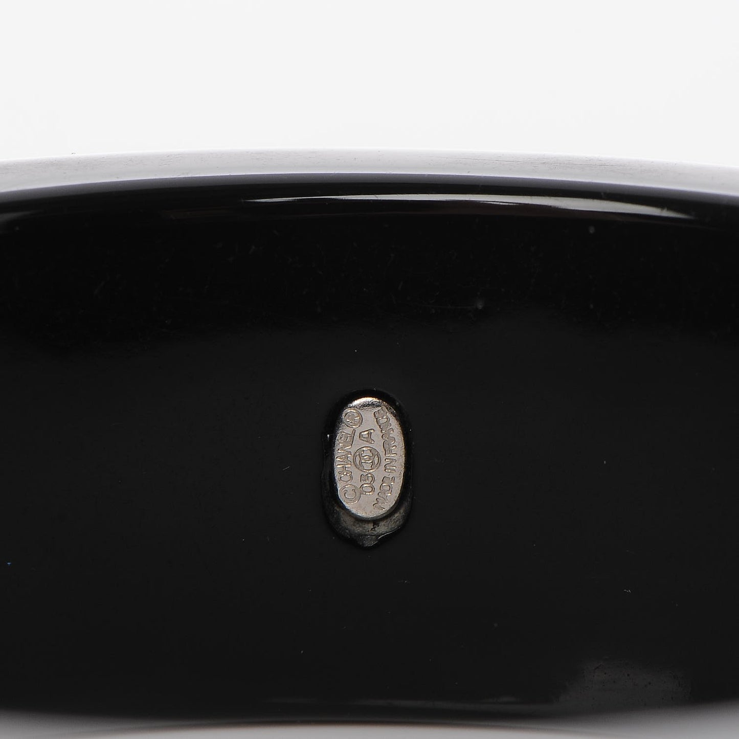 Resin Crystal CC Logo Bracelet Black