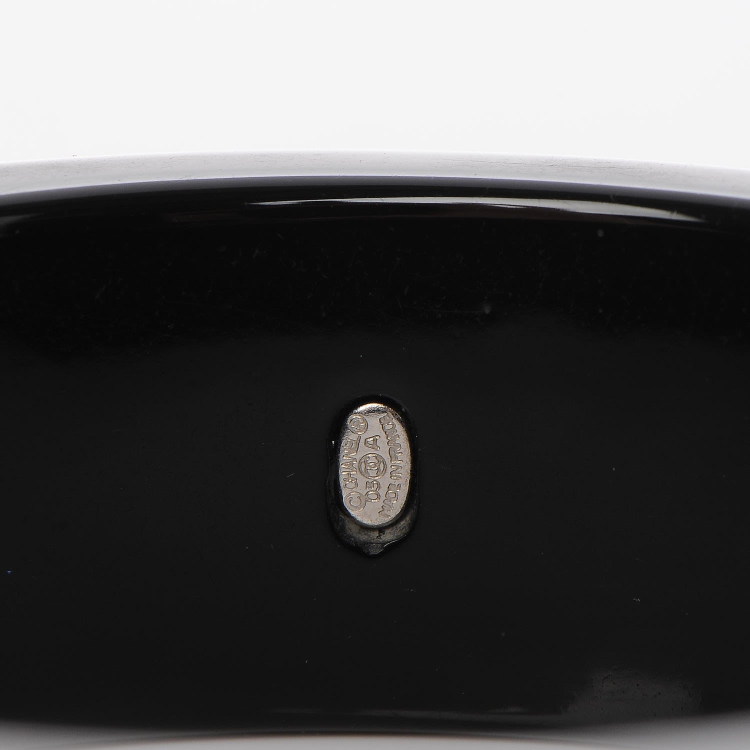 Chanel Resin Crystal CC Logo Bracelet Black 4 of 5