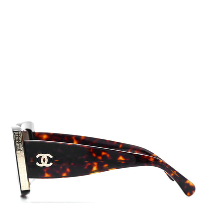Chanel Acetate Rectangle Sunglasses 5435 Tortoise 3 of 7