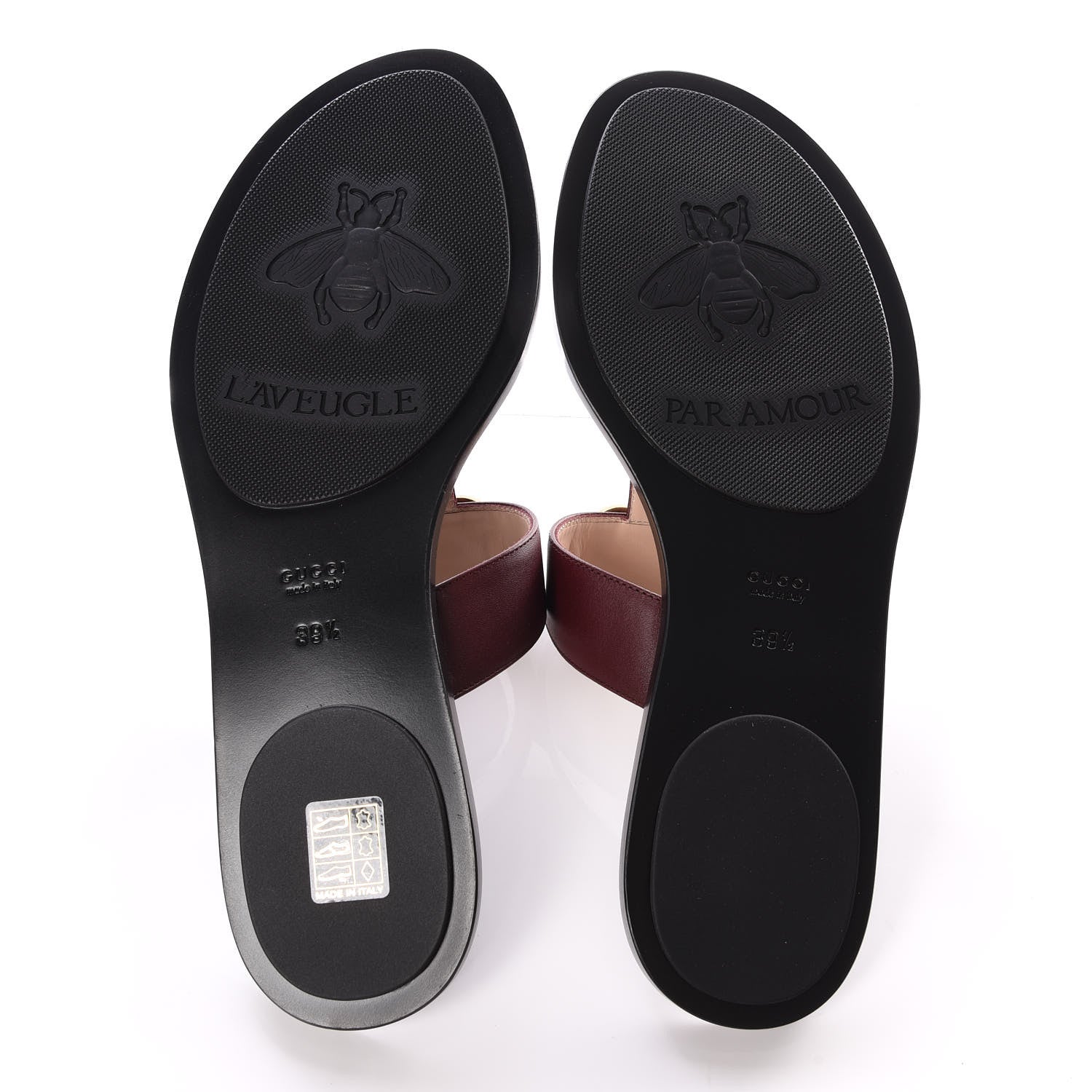 Gucci Calfskin GG Marmont Thong Sandals 39.5 Vintage Bordeaux 5 of 8