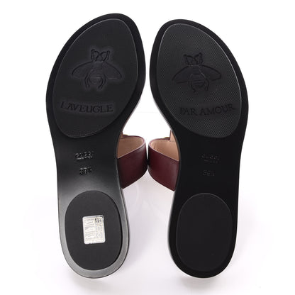 Gucci Calfskin GG Marmont Thong Sandals 39.5 Vintage Bordeaux 5 of 8