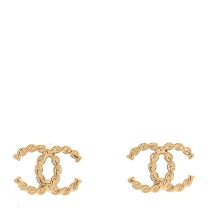 Chanel Twisted CC Earrings Light Gold 1 of 5