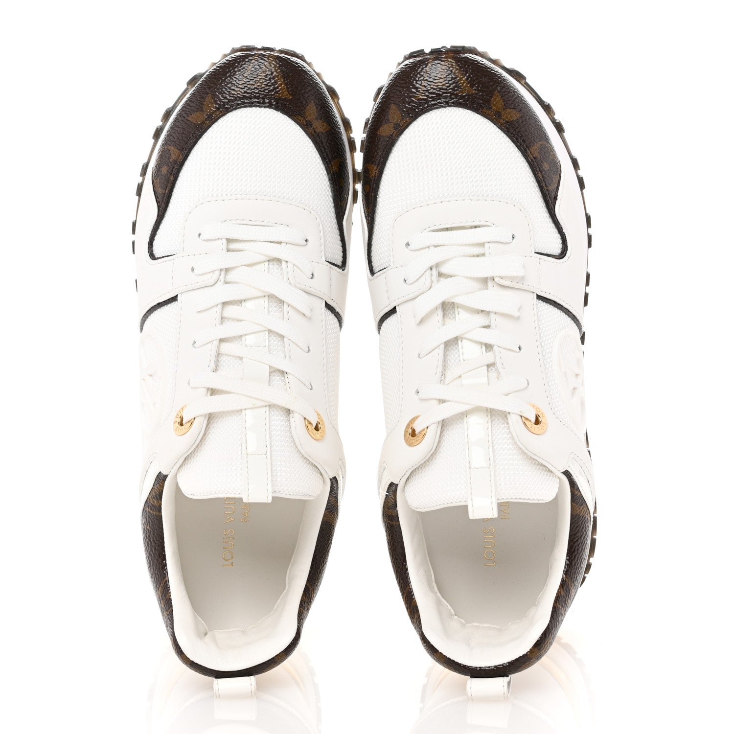 Louis Vuitton Calfskin Monogram Run Away Sneakers 36 White 2 of 10