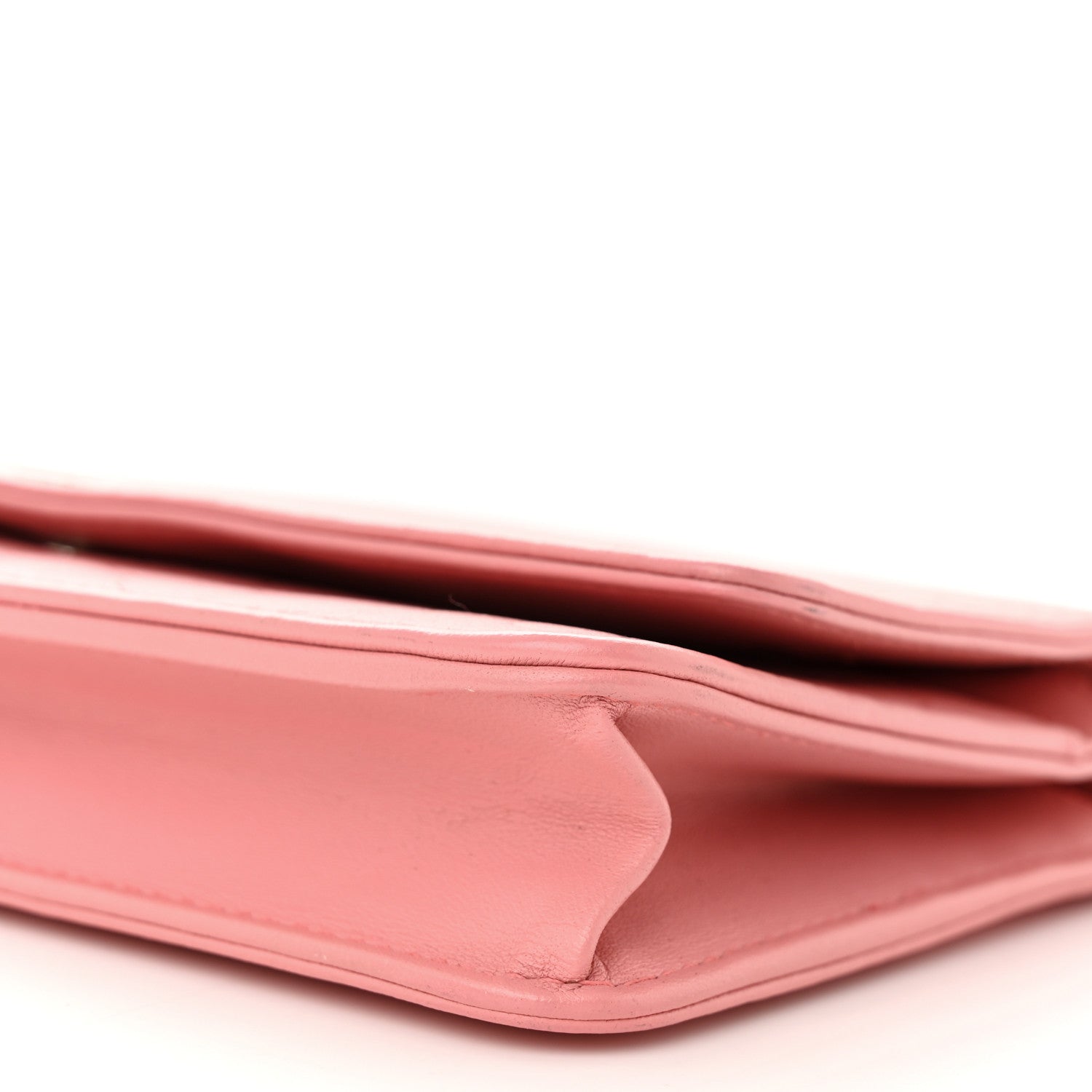 Chanel Lambskin Camellia Embossed Wallet on Chain WOC Pink 11 of 13