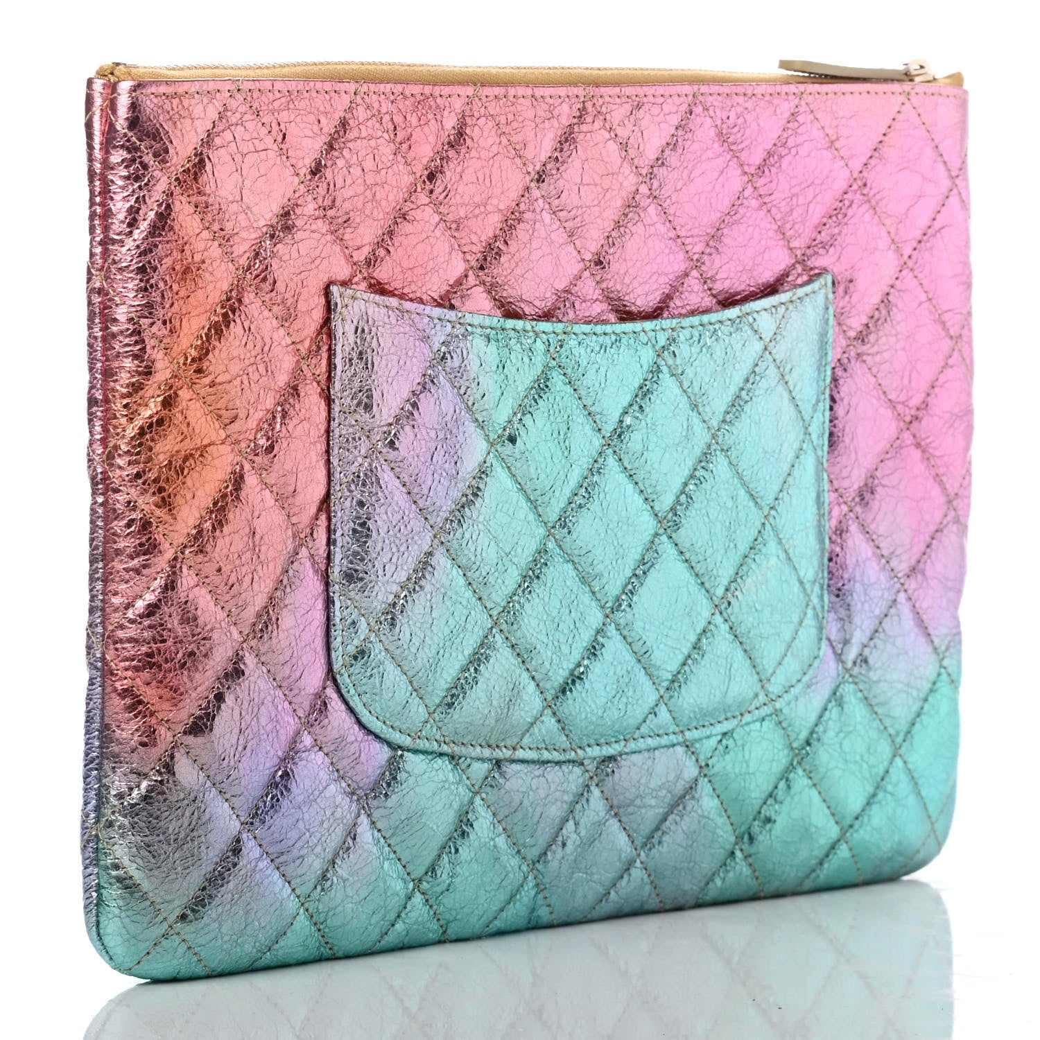 Chanel Metallic Goatskin Quilted Medium 2.55 Reissue Cosmetic Case Multicolor 2 of 4