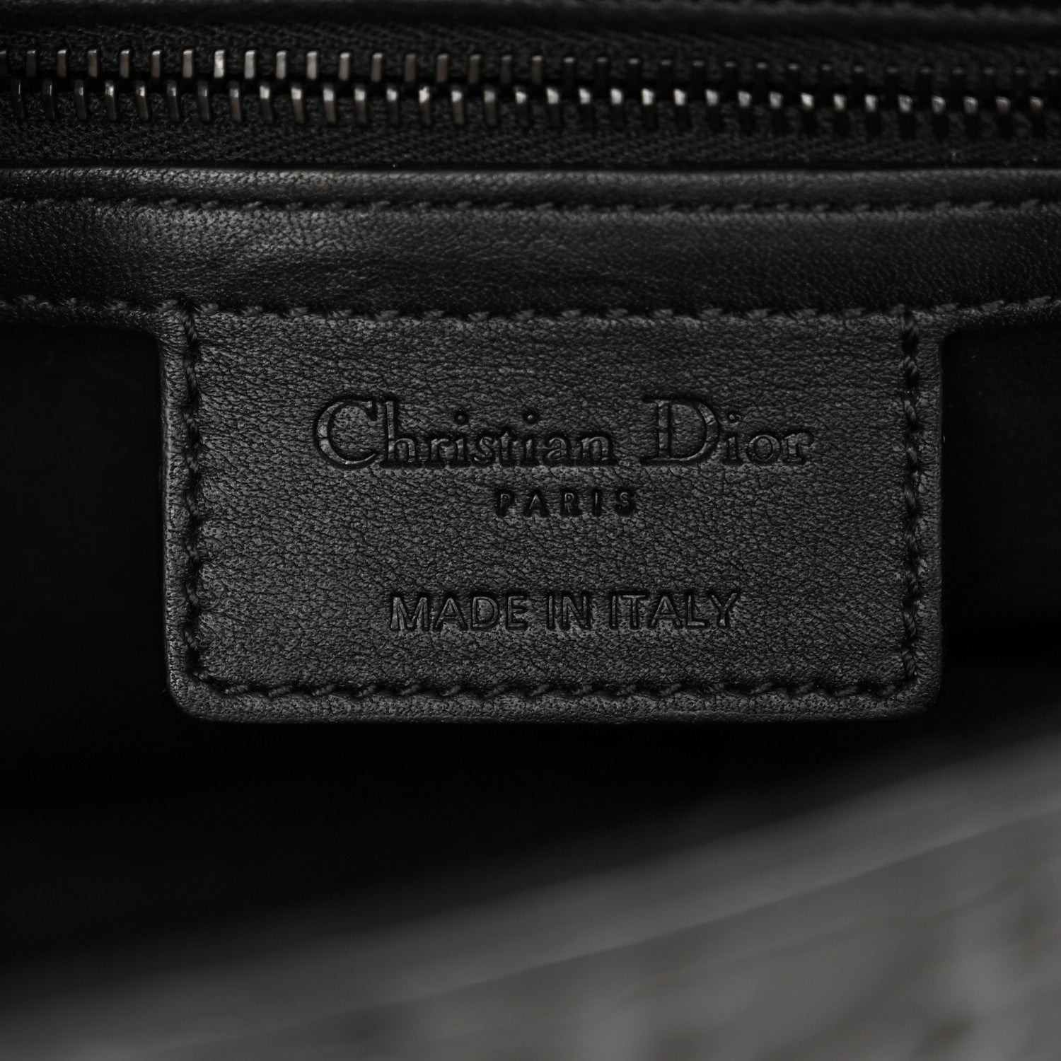 Christian Dior Calfskin Embossed Oblique Saddle Bag With Strap Black 6 of 10