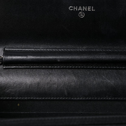 Chanel Lambskin Quilted Boy Wallet On Chain WOC Black 16 of 25