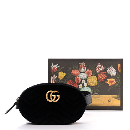 Gucci Velvet Matelasse GG Marmont Belt Bag Black 13 of 13