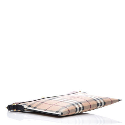 Burberry Haymarket Check Peyton Crossbody Clutch Bag Toffee 4 of 6