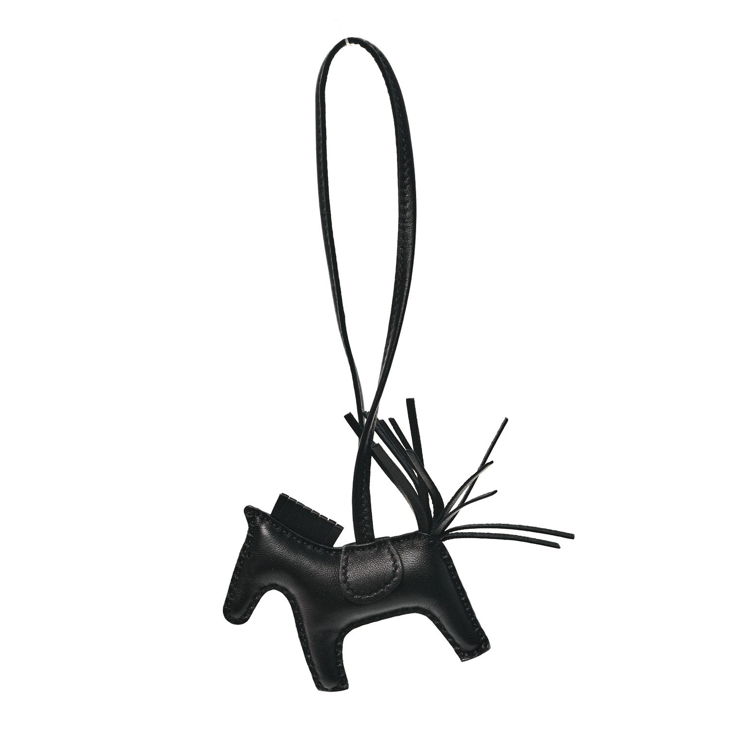 Milo Lambskin Grigri Rodeo Horse Bag Charm PM So Black