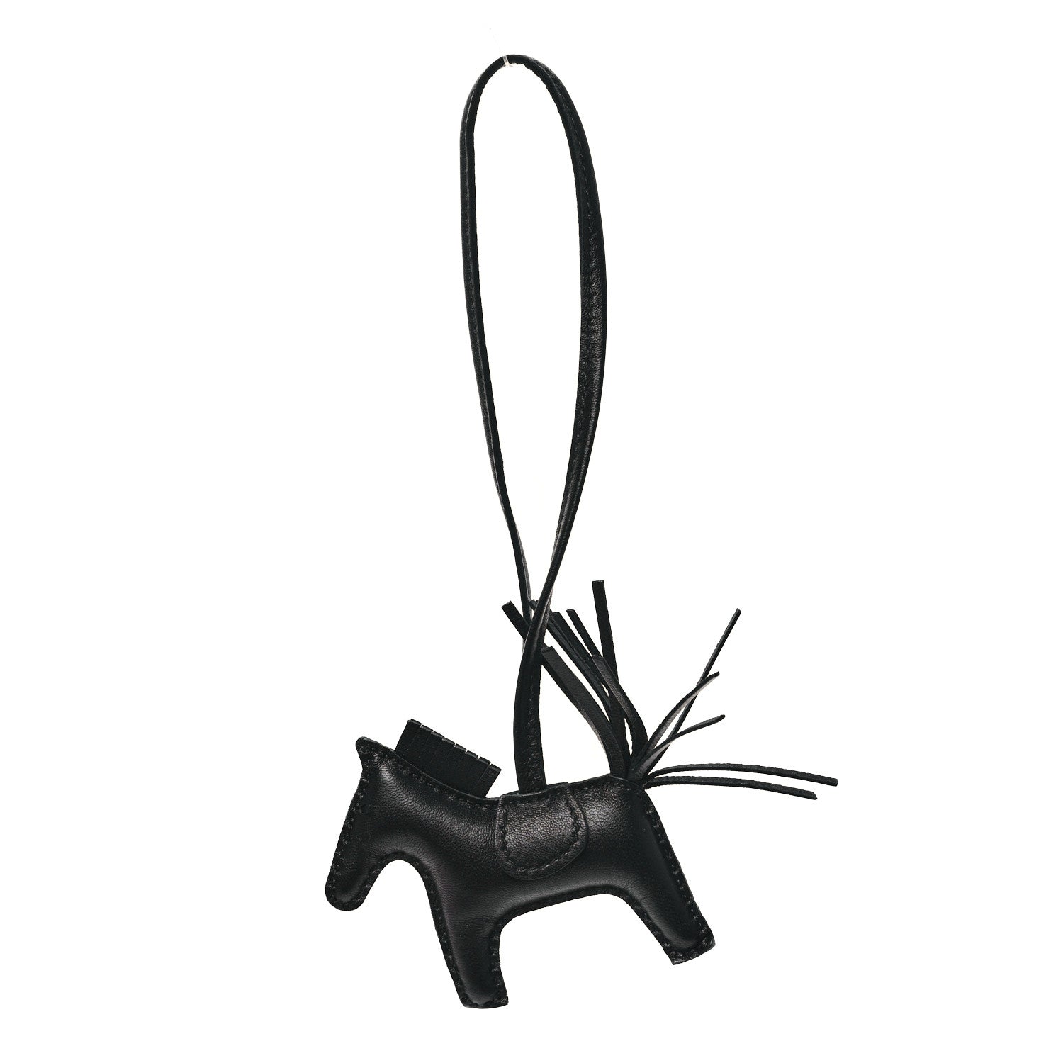 Hermes Milo Lambskin Grigri Rodeo Horse Bag Charm PM So Black 1 of 4