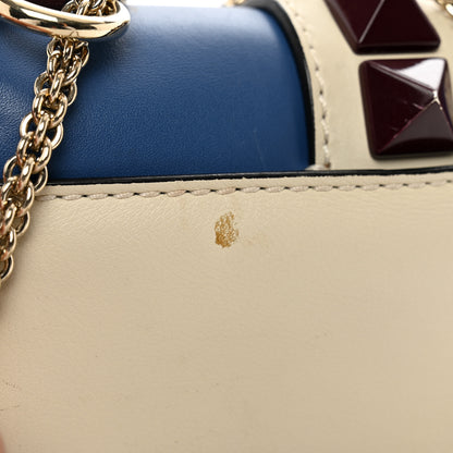 Valentino Garavani Vitello Mini Glam Lock Rockstud Flap Blue White Burgundy 7 of 9