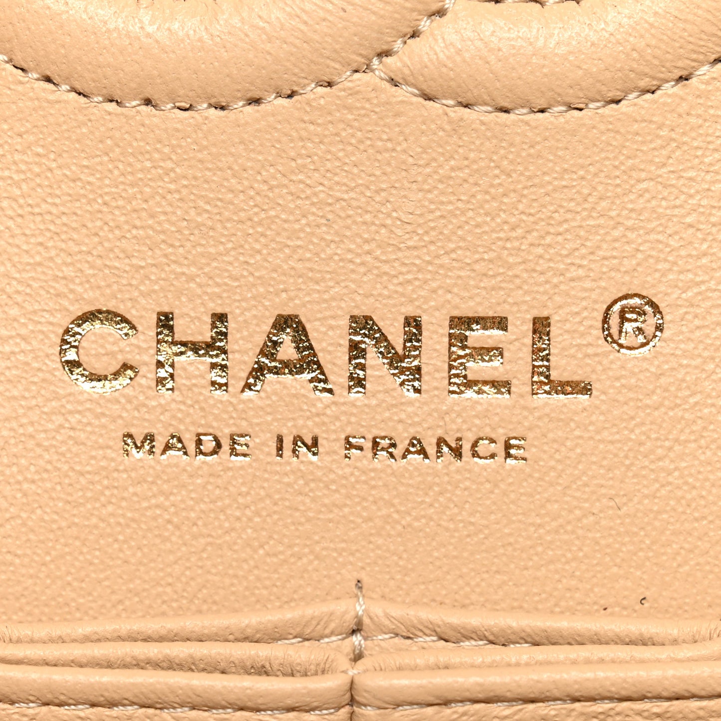 Caviar Quilted Small Double Flap Beige
