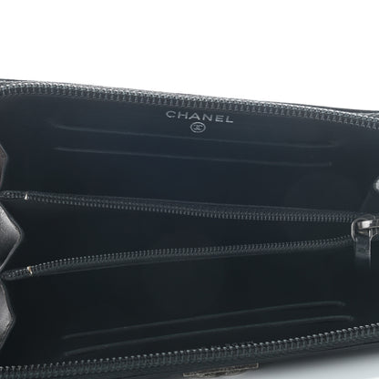 Chanel Caviar Quilted Small Boy Zip Around Wallet Black 4 of 8