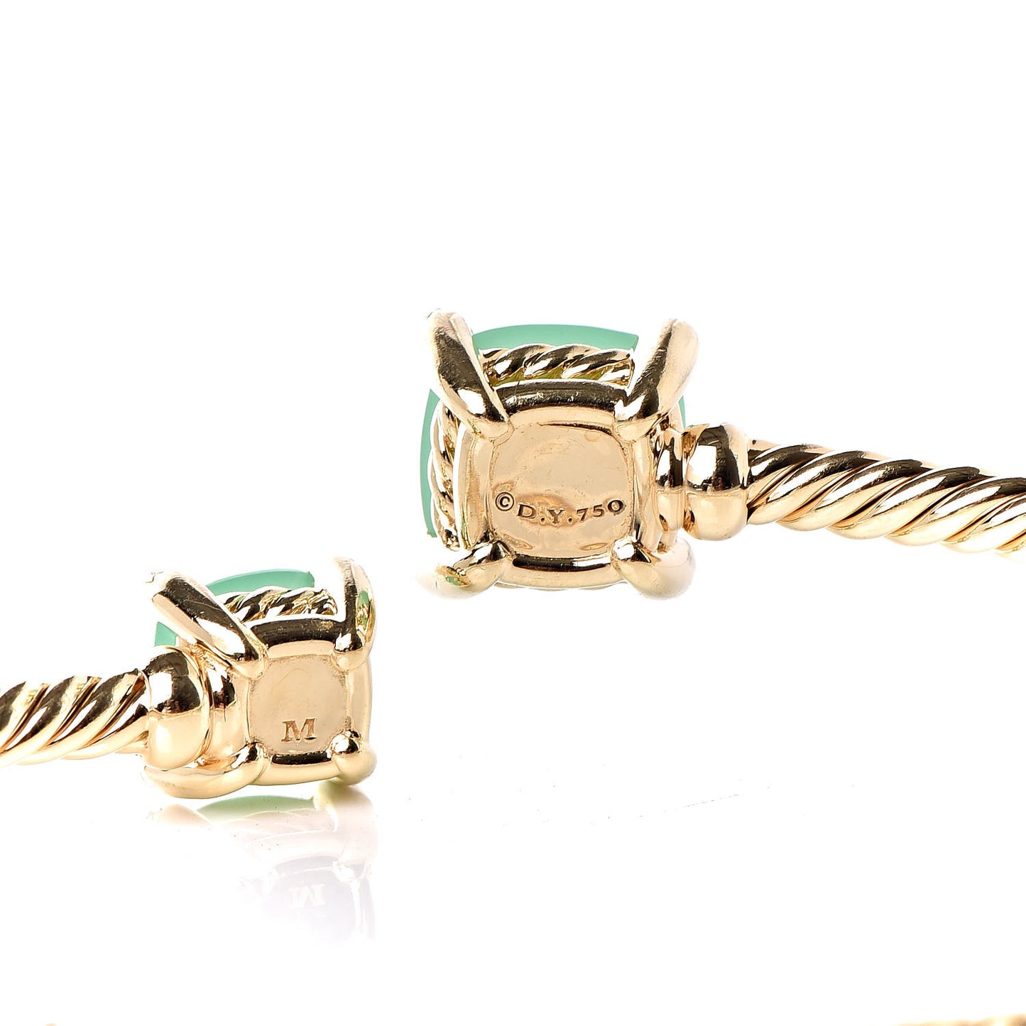 18K Yellow Gold Diamond Chrysoprase Chatelaine Bypass Bracelet