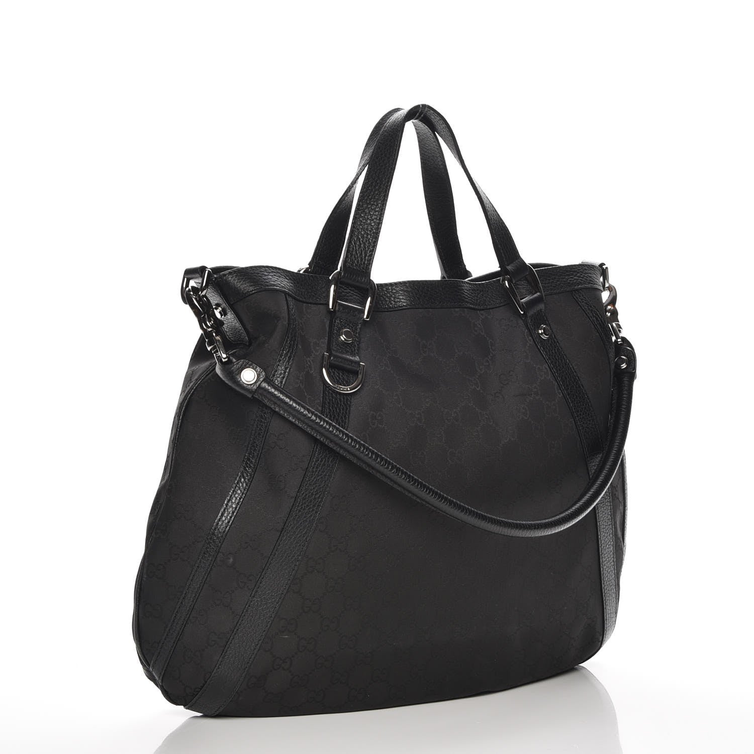 Gucci Monogram Medium Abbey Convertible Tote Black 4 of 11