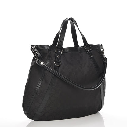 Gucci Monogram Medium Abbey Convertible Tote Black 4 of 11