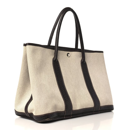 Hermes Toile Buffle Gala Garden Party Tote 36 MM Marron Fonce 3 of 12