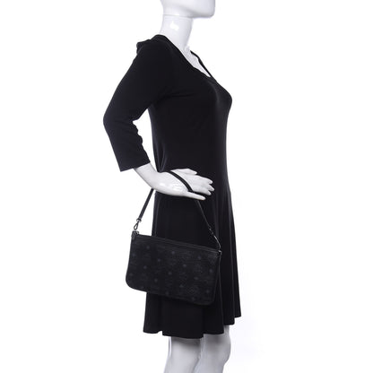 MCM Visetos Liz Shopper Tote Pouch Black 2 of 5