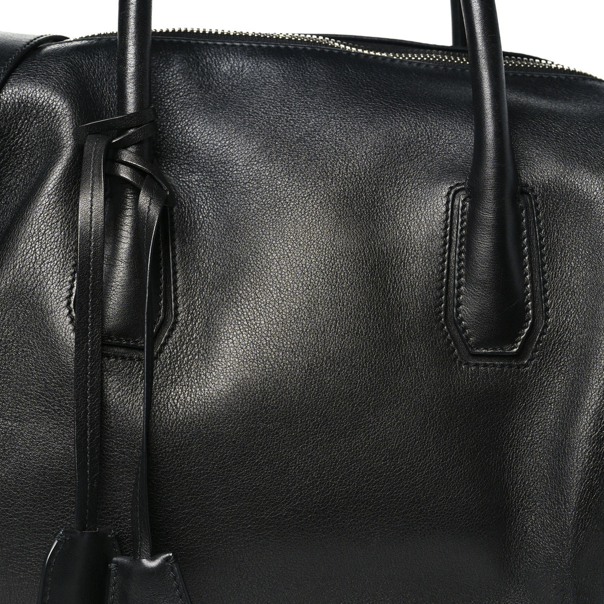MCM Calfskin Boston Bag Black 7 of 9