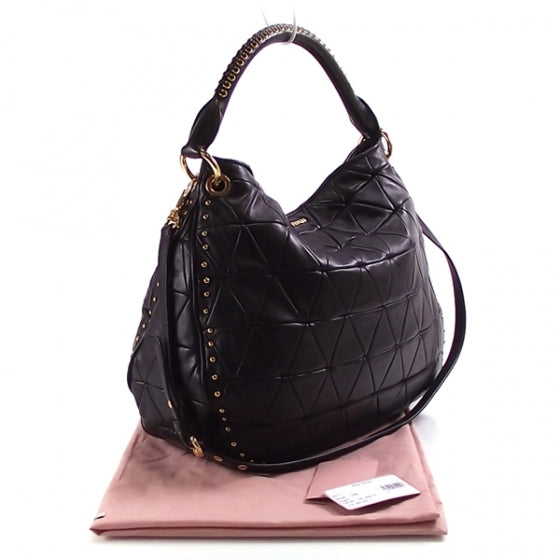 Nappa Studded Sacca Black