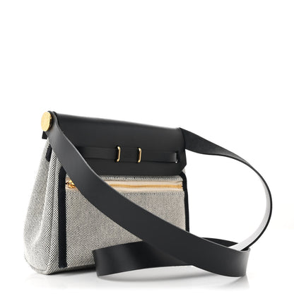 Hermes Military Toile Vache Hunter Herbag Zip Retourne 20 Ecru Black 3 of 11
