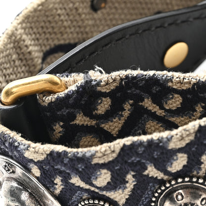 Christian Dior Oblique Studded Shoulder Strap Blue 4 of 4