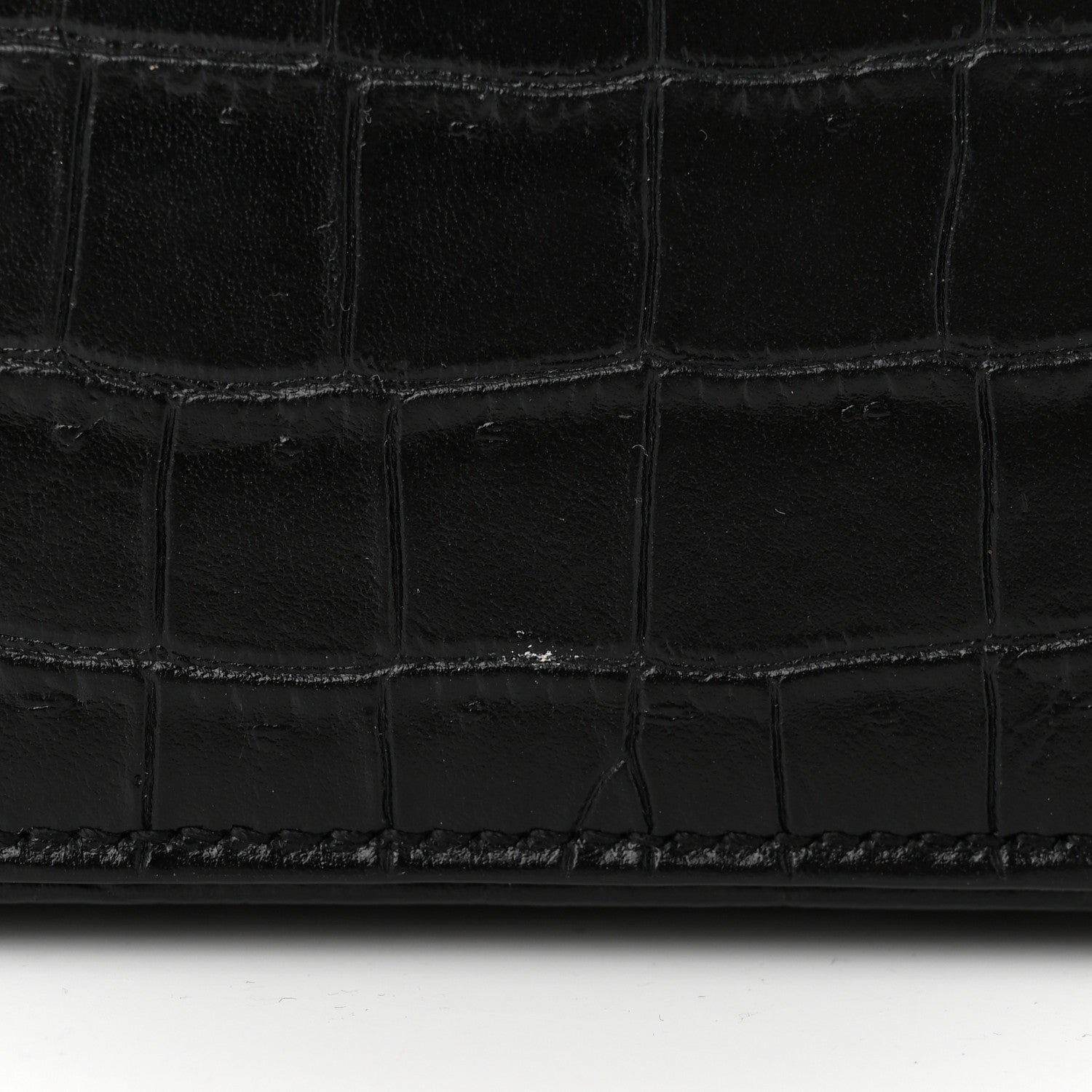 Saint Laurent Calfskin Crocodile Embossed LE 5 A 7 Hobo Black 11 of 11