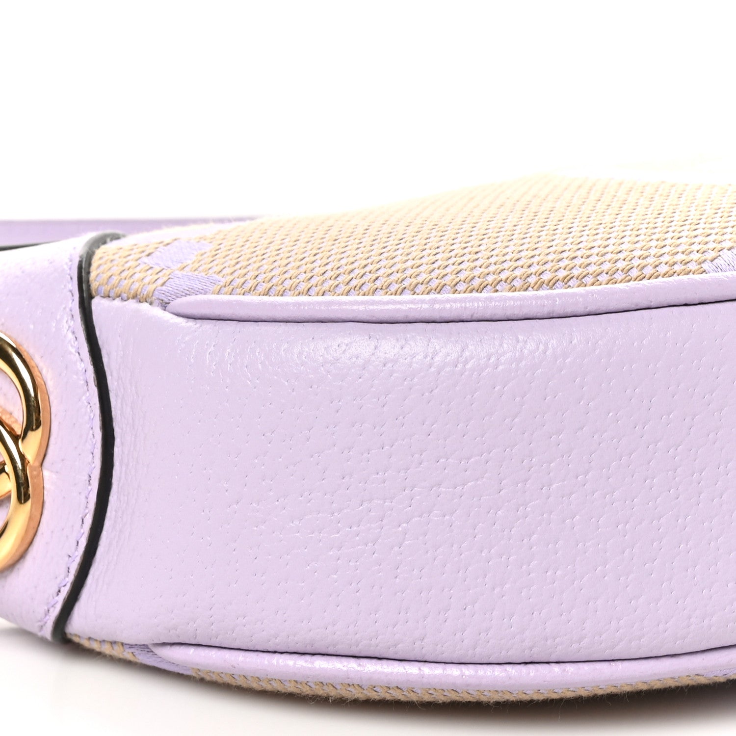 Gucci Monogram Jumbo GG Textured Dollar Calfskin Mini Ophidia Half Moon Hobo Beige Lapis 9 of 10