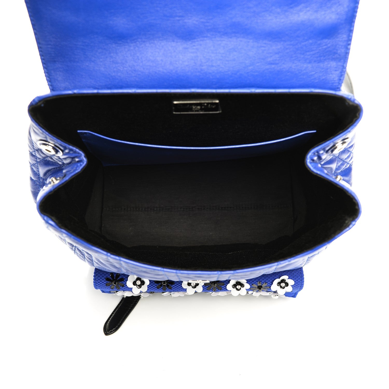 Christian Dior Lambskin Cannage Embroidered Large Stardust Backpack Blue 5 of 7