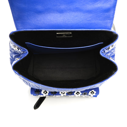 Christian Dior Lambskin Cannage Embroidered Large Stardust Backpack Blue 5 of 7