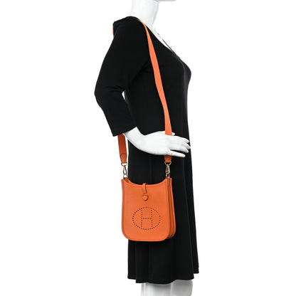 Hermes Taurillon Clemence Evelyne TPM Orange 2 of 11