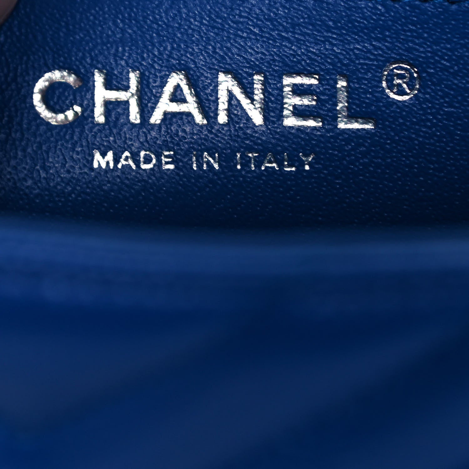 Chanel Caviar Chevron Quilted Mini Square Flap Blue 6 of 13