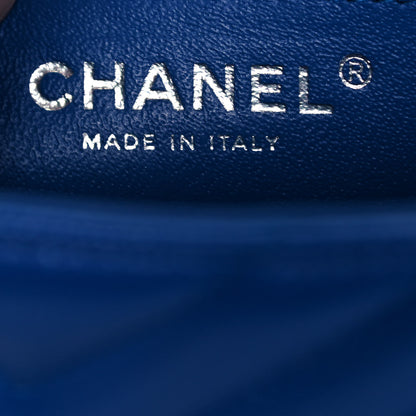 Chanel Caviar Chevron Quilted Mini Square Flap Blue 6 of 13