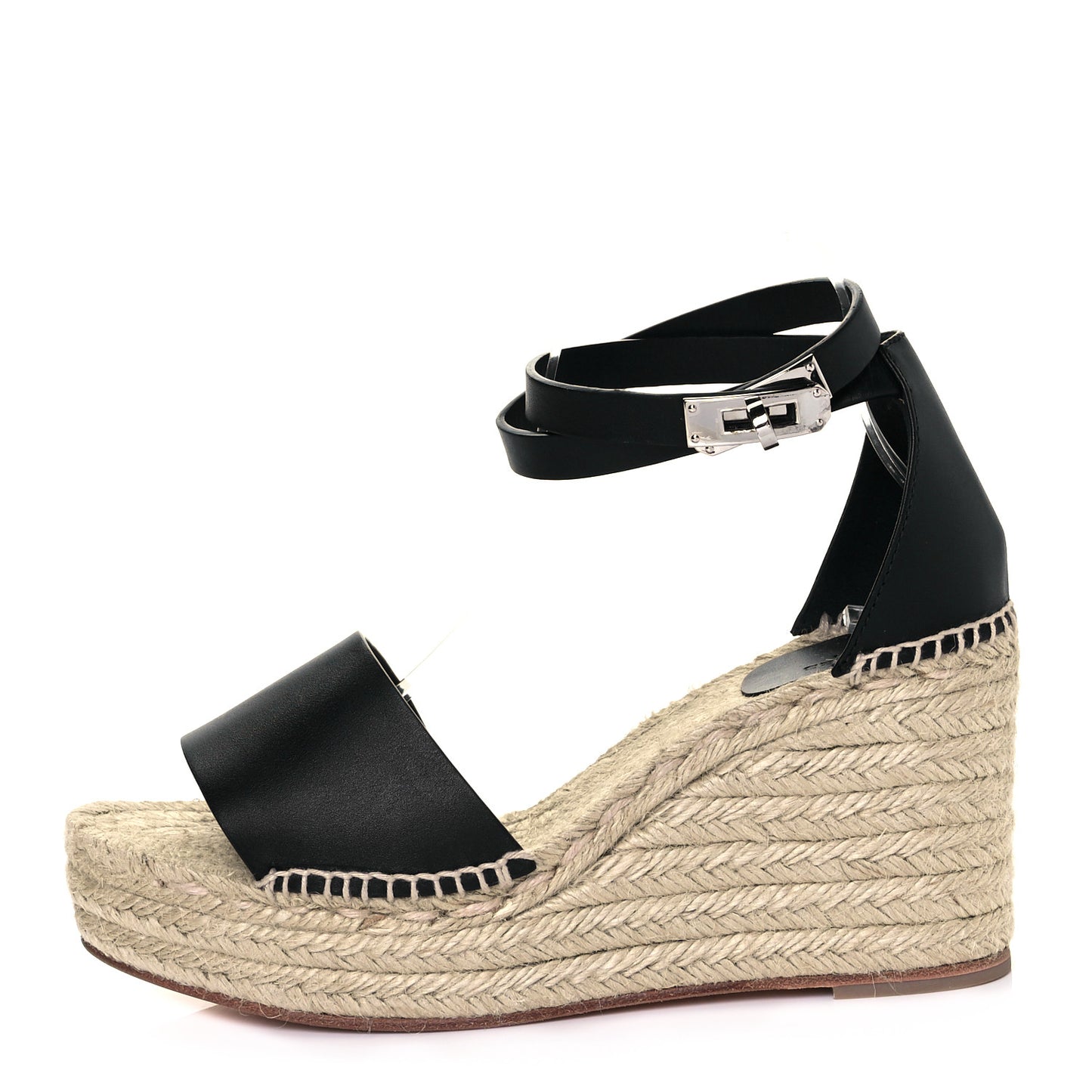 Calfskin Tipoli Espadrille Wedges 40 Black