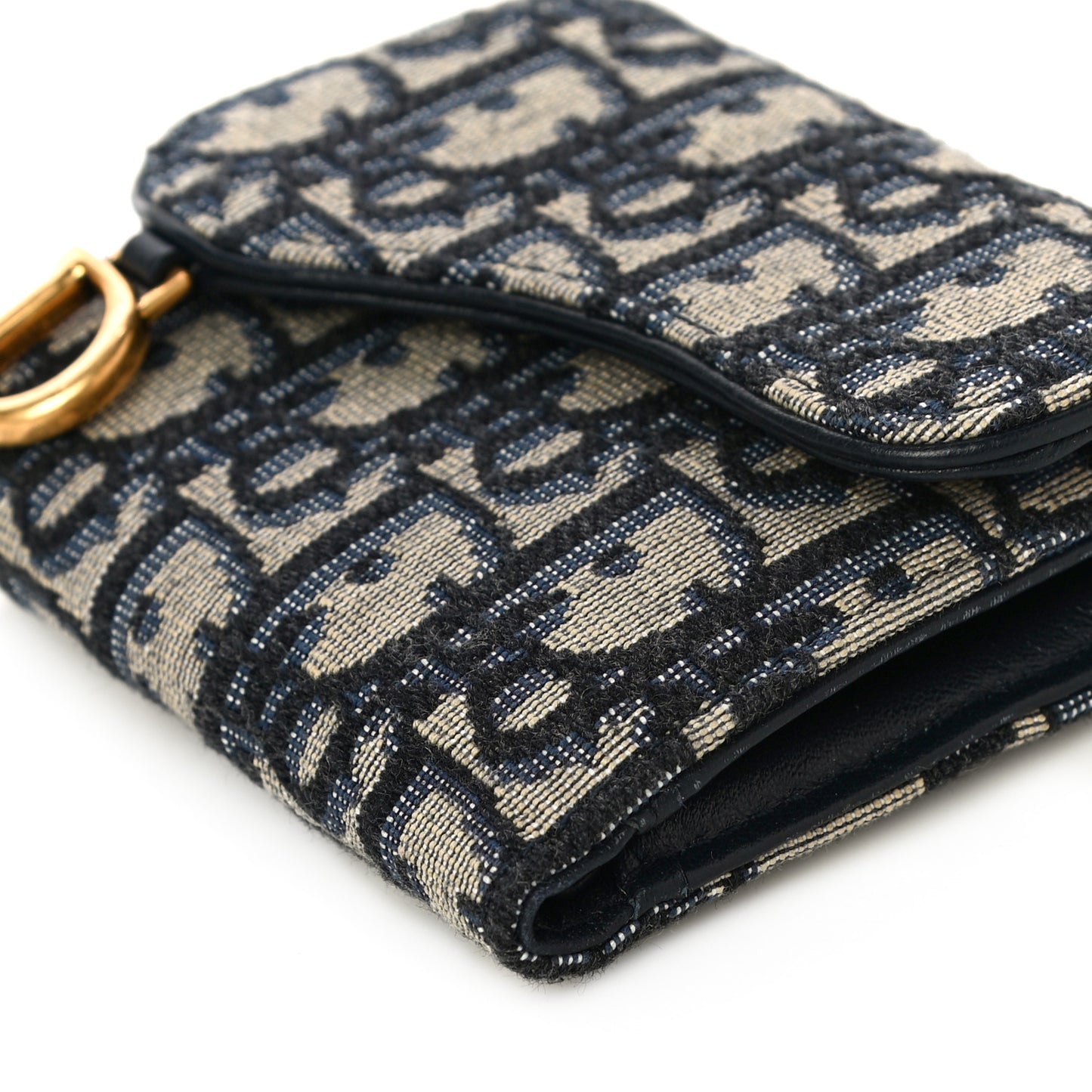 Oblique Saddle Lotus Wallet Blue
