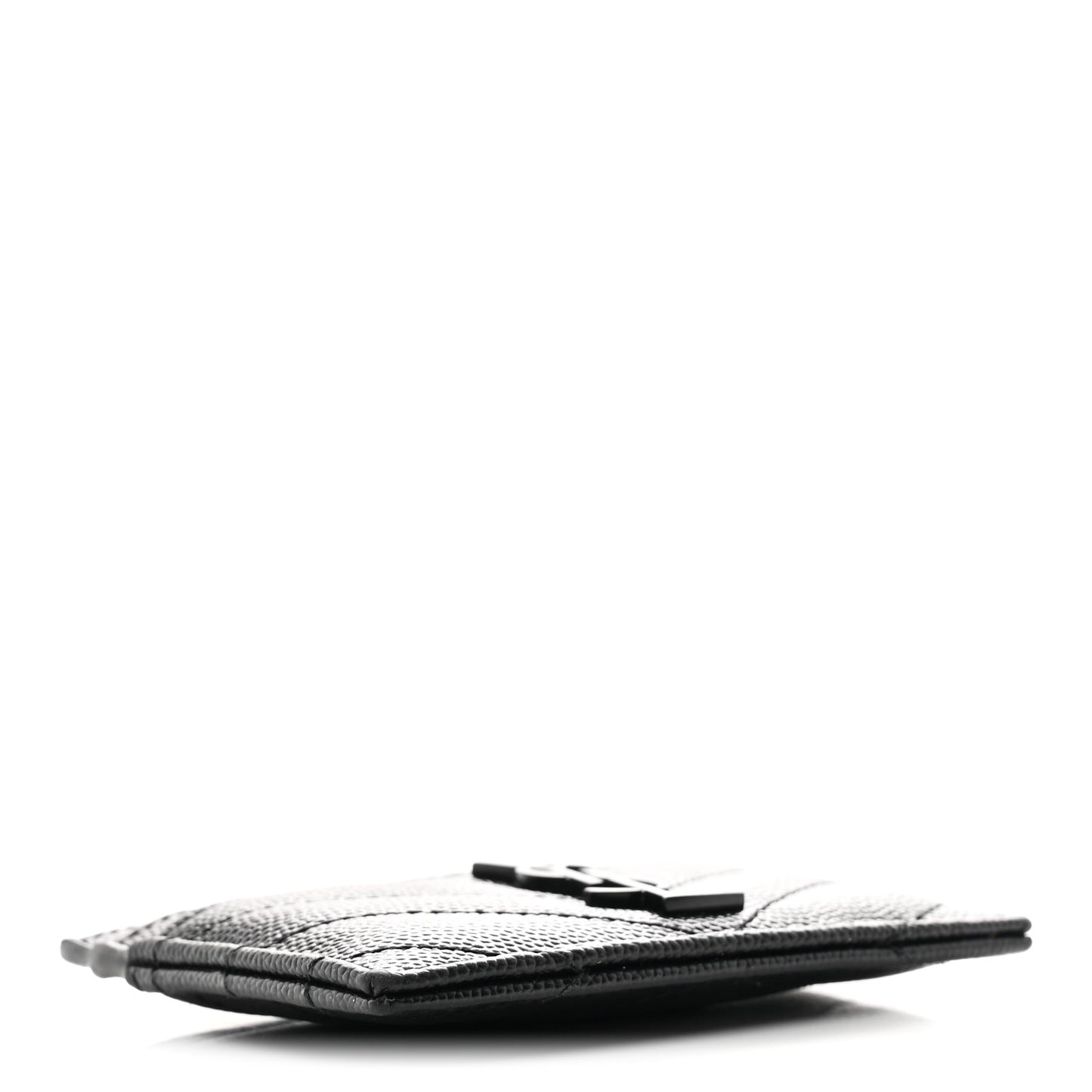 Grain De Poudre Matelasse Chevron Monochrome Monogram Credit Card Case Black