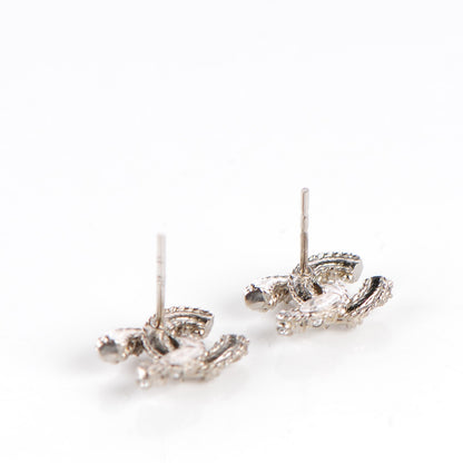 Chanel Crystal CC Twisted Earrings Silver 4 of 5