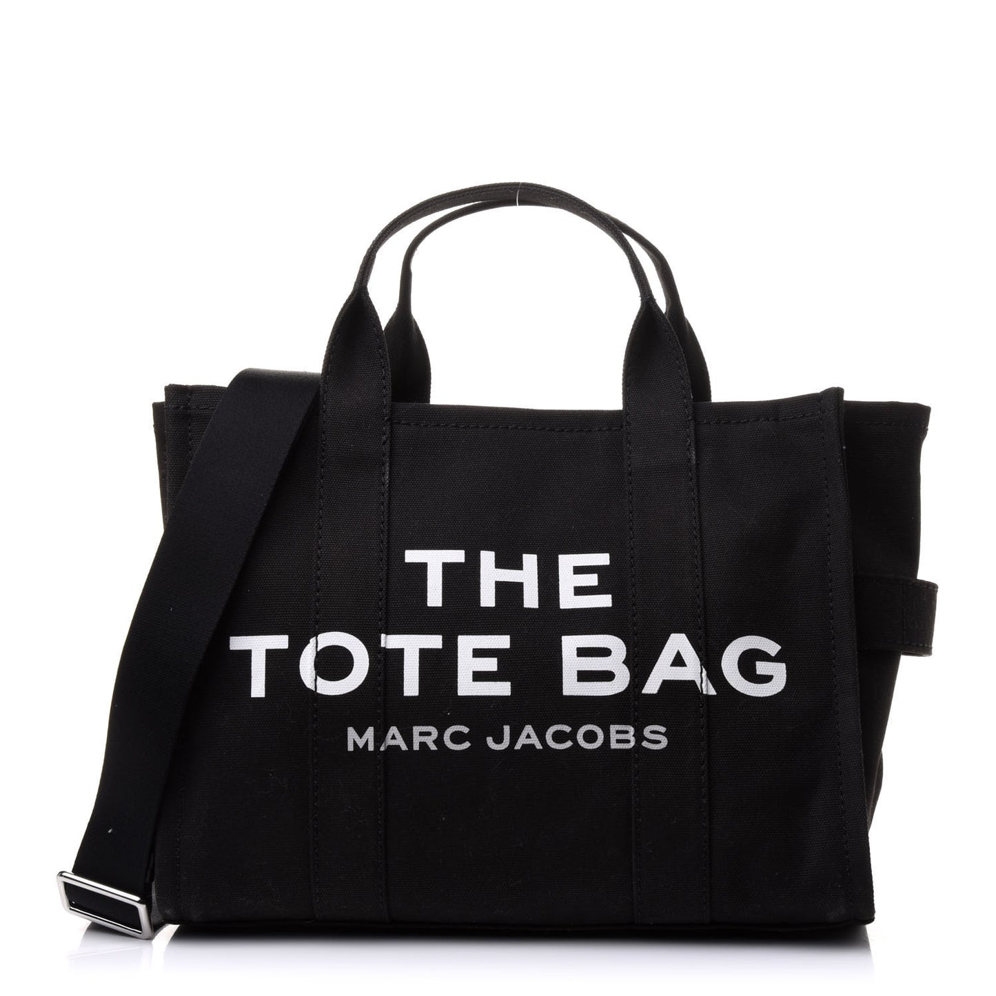 Cotton Canvas Small The Traveler Tote Bag Black