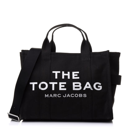 Marc Jacobs Cotton Canvas Small The Traveler Tote Bag Black 1 of 15