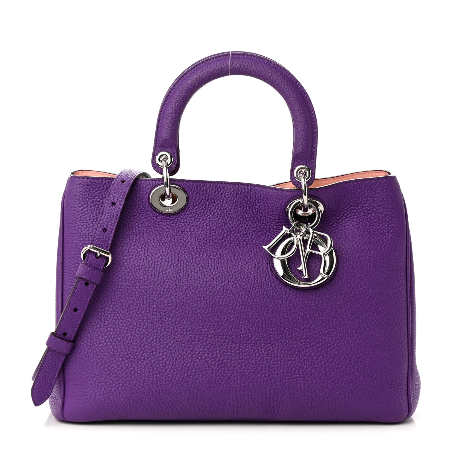 Christian Dior Bullcalf Medium Diorissimo Tote Purple 3 of 12