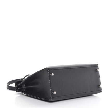 Hermes Grained Monsieur Un Point Sur Deux Kelly Sellier 28 Black 5 of 36