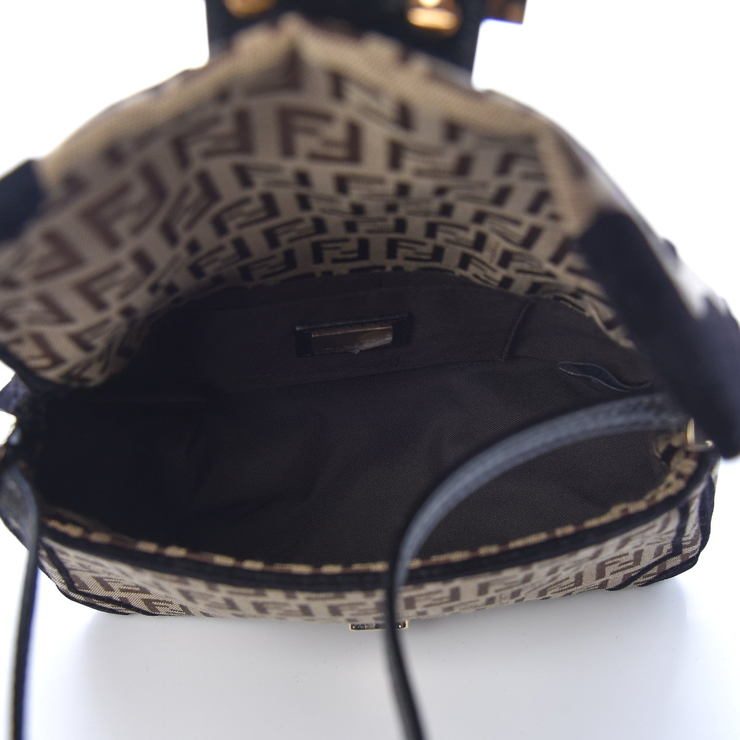 Fendi Zucchino Velvet Vitello Mini Mama Tube Bag Mogano Panna Black 5 of 11