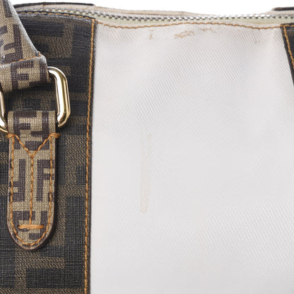 Fendi Canvas Zucca Zucchino Spalmati B Mix Tote White Mogano Panna 12 of 12